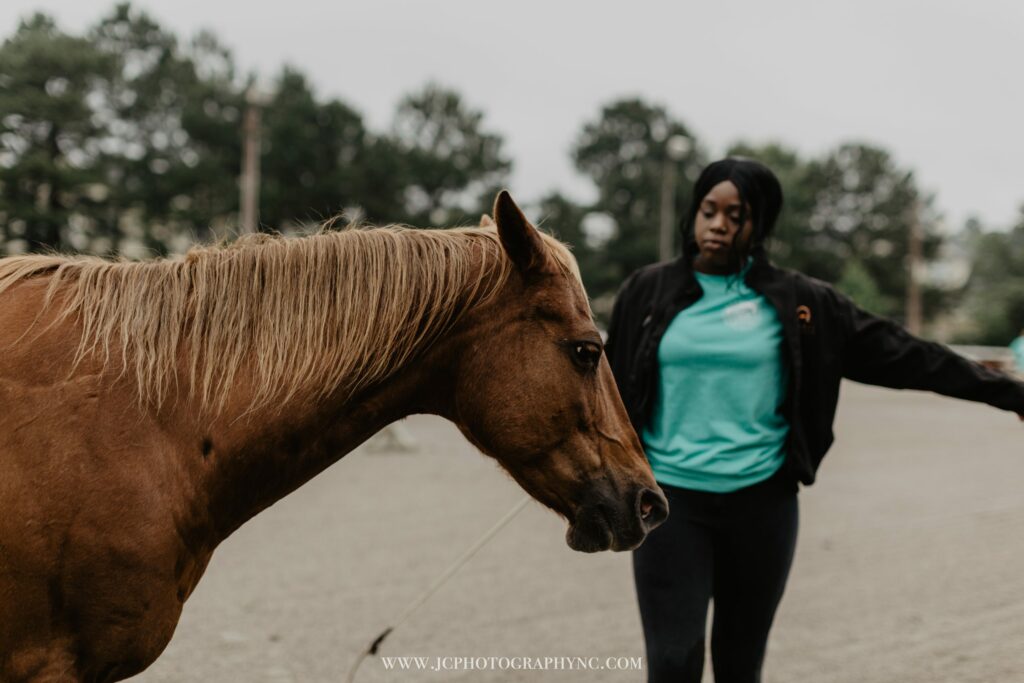 CORRAL Girl with horse